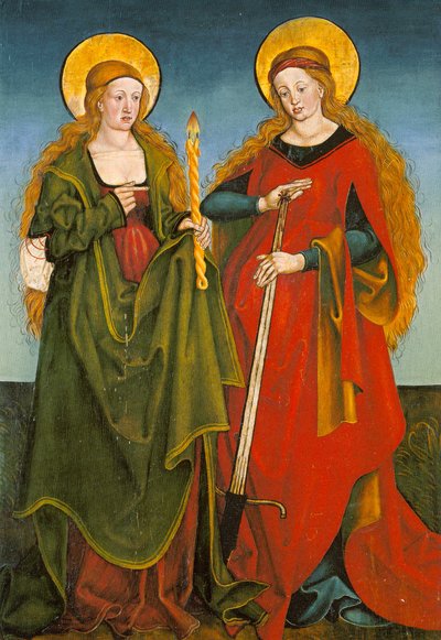 Saints Genevieve and Lucy - Inzigkofen Altar by Hans und Jakob Strüb