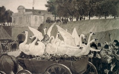 Wild Swans, illustration by Hans Tegner for fairy tale by Hans Christian Andersen by Hans Tegner