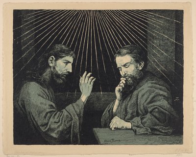 Christ and Nicodemus by Hans Thoma