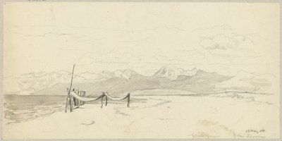 Fragment of the Seashore near Livorno with Fishing Nets Spread on the Beach by Hans Thoma