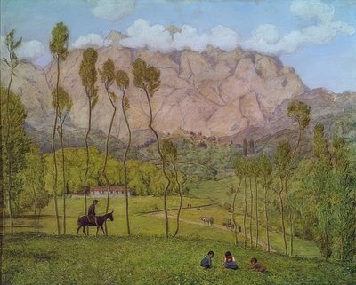 Landscape near Carrara. Around 1910 by Hans Thoma