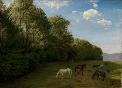 Landscape with Grazing Horses by Hans Thoma