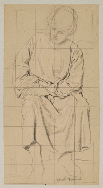 Study of a Seated Figure in a Long Robe by Hans Thoma