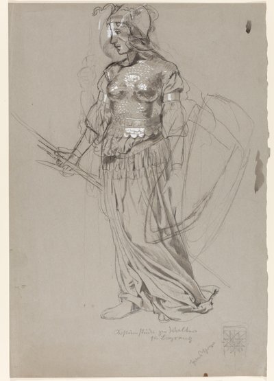 Valkyrie (Costume Study for Bayreuth) by Hans Thoma
