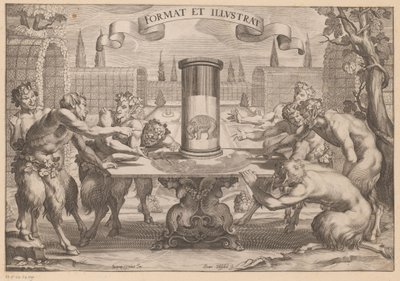 Satyrs Around an Anamorphosis of an Elephant by Hans Troschel