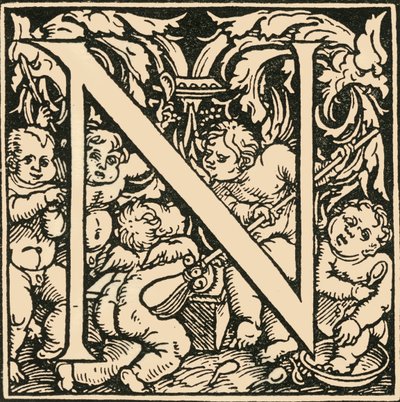 N - An Alphabet by Hans Weiditz, c1520-1521 by Hans Weiditz