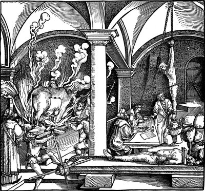 Torture. Illustration from the book Phisicke Against Fortune by Petrarch by Hans Weiditz the Younger