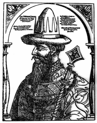 Portrait of Ivan IV the Terrible, Russian tsar. Xylography by Hans Weygel by Hans Weigel