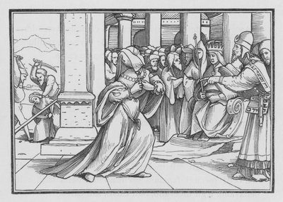 Athaliah Pressing Forward into the Temple is Seized and Slain by Hans after Holbein the Younger