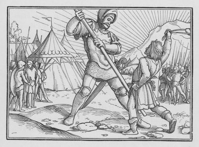 David Kills Goliath by Hans after Holbein the Younger