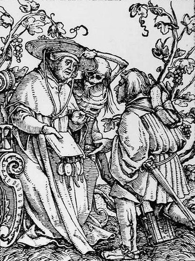 Death and the Cardinal by Hans after Holbein the Younger