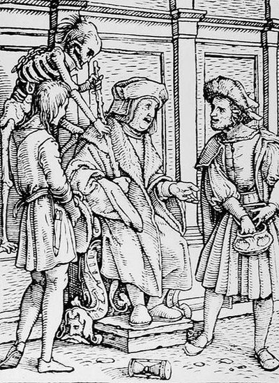 Death and the Judge by Hans after Holbein the Younger