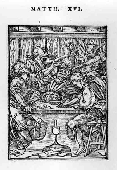 The Gamesters, from the Dance of Death series, engraved by Hans Lutzelburger (fl.1505-26) c.1526-28 by Hans after Holbein the Younger