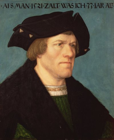 Portrait of a Clean-Shaven Man, 1521 by Hans or Johan Maler
