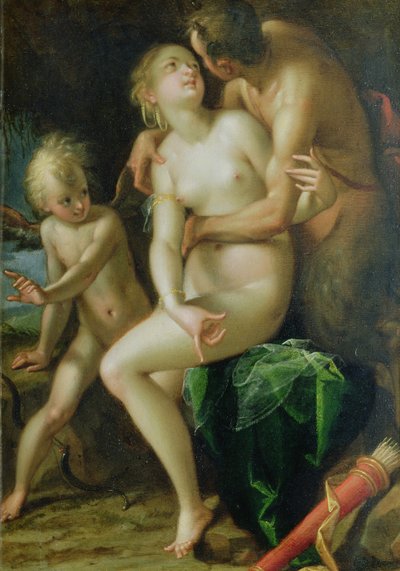 Jupiter, Antiope and Cupid by Hans von Aachen
