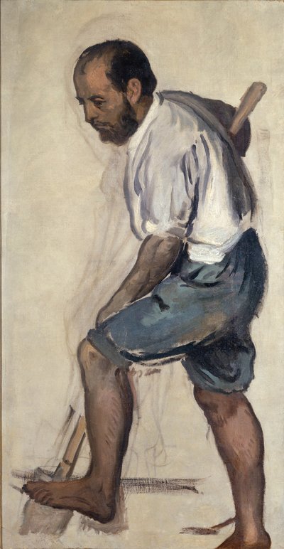 Digging Man. Study for the frescoes at the Zoological Station in Naples by Hans von Marées