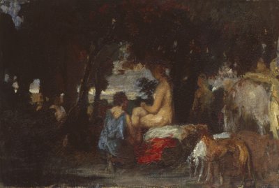 The Bath of Diana, a Study for The Repose of Diana, 1863 by Hans von Marées
