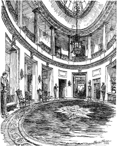 Entrance hall of the RAC clubhouse, Pall Mall, London, 1946 by Hanslip Fletcher