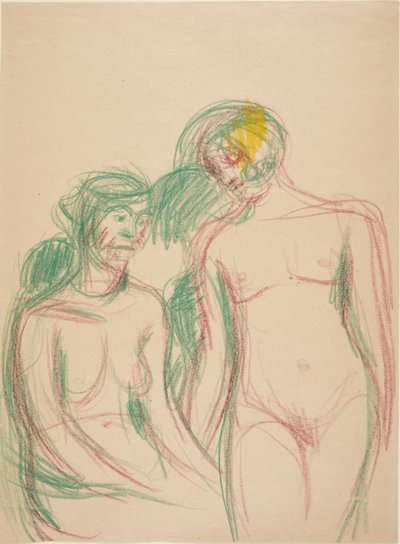 A Seated and a Standing Female Model by Harald Giersing