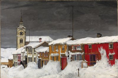Street in Roros in Winter by Harald Oscar Sohlberg