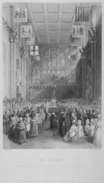 Installation of the Lord Mayor of London at the Guildhall, City of London, 1838 by Harden Sidney Melville