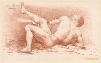 Seated Male Nude, Back View (3rd Prize 1789) by Harmanus Jansz. Vinkeles