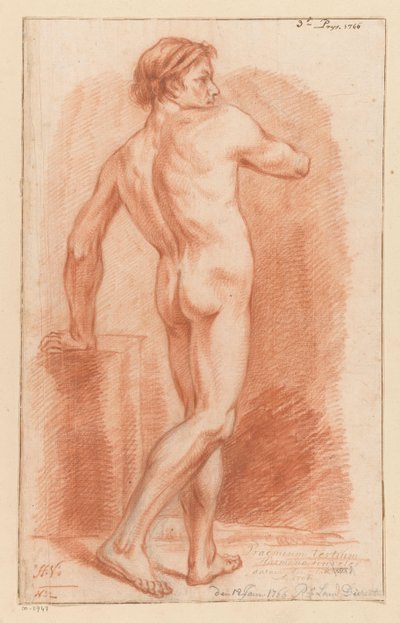 Standing Male Nude, Seen from the Back (3rd Prize 1766) by Harmanus Vinkeles