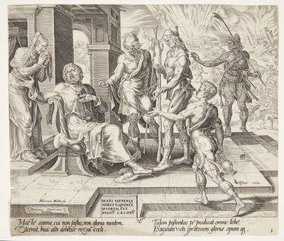Blessed Are the Poor in Spirit. Job Receiving the Ill News of His Misfortune by Harmen Jansz. Muller