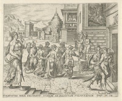Dinah Overpowered and Raped by Shechem (History of Dinah and Shechem) by Harmen Jansz Muller