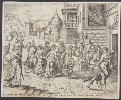 Dinah Going Out and Seduced by Shechem by Harmen Jansz. Muller