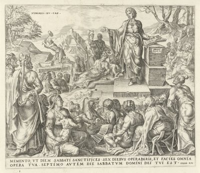 Man Gathering Wood on the Sabbath (series title: Remember the Sabbath Day, The Ten Commandments) by Harmen Jansz Muller