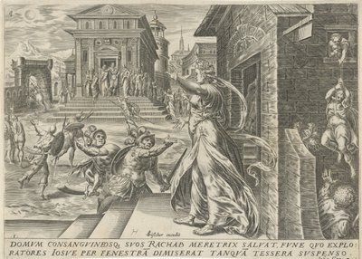 Rahab Lets the Spies Escape Through the Window (series title) by Harmen Jansz Muller