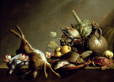 A Still Life with an Earthenware Jug and Hare by Harmen van Steenwyck