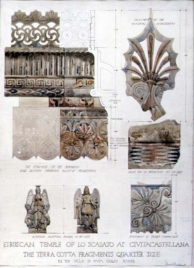 Studies of Fragments from the Etruscan Temple of Lo Scasato at Civitacastellana and from the Villa di Papa Giulio in Rome by Harold Chalton Bradshaw