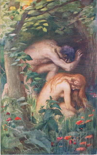 Adam and Eve (Illustration from Pictures That Teach The Crown Series, 1920) by Harold Copping