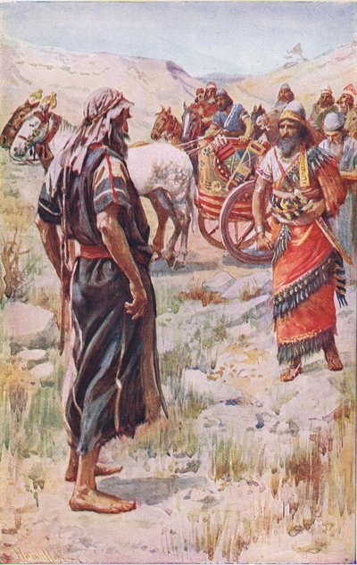 Elijah and Ahab (Illustration from Pictures That Teach The Crown Series, 1920) by Harold Copping