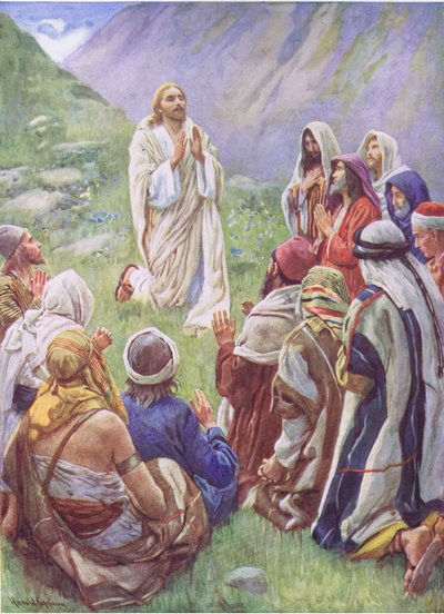 Lord, Teach Us How to Pray (Illustration from Pictures That Teach The Crown Series, 1920) by Harold Copping