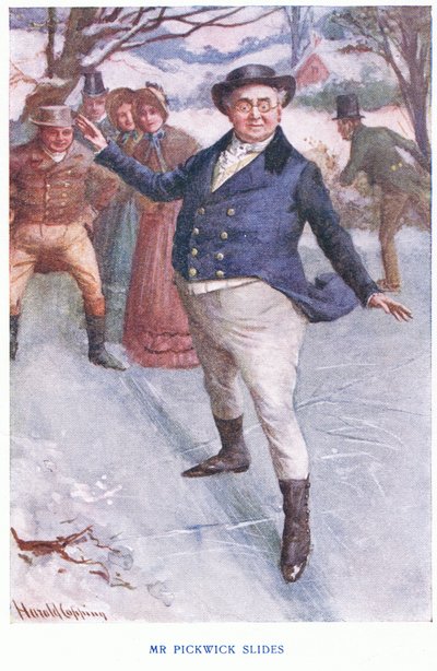 Mr Pickwick slides by Harold Copping