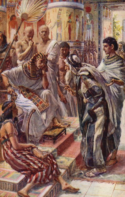Old Testament: Jacob before Pharaoh by Harold Copping