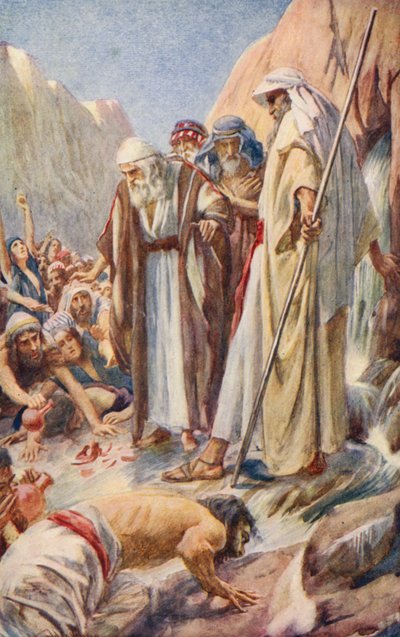 Old Testament: Water from the Rock by Harold Copping