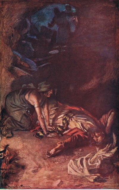 Saul and the Witch (Illustration from Pictures That Teach The Crown Series, 1920) by Harold Copping