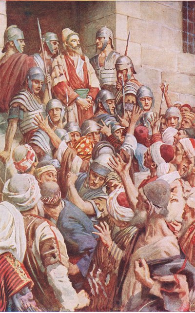 St Paul at Jerusalem, illustration from Harold Copping Pictures: The Crown Series by Harold Copping