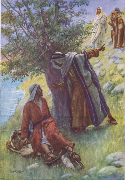 The Calling of Nathaniel (Illustration from Pictures That Teach The Crown Series, 1920) by Harold Copping