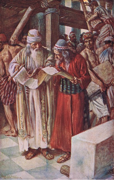 The Finding of the Book (Illustration from Pictures That Teach The Crown Series, 1920) by Harold Copping