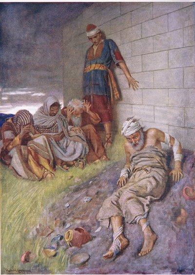 The Patience of Job (Illustration from Pictures That Teach The Crown Series, 1920) by Harold Copping