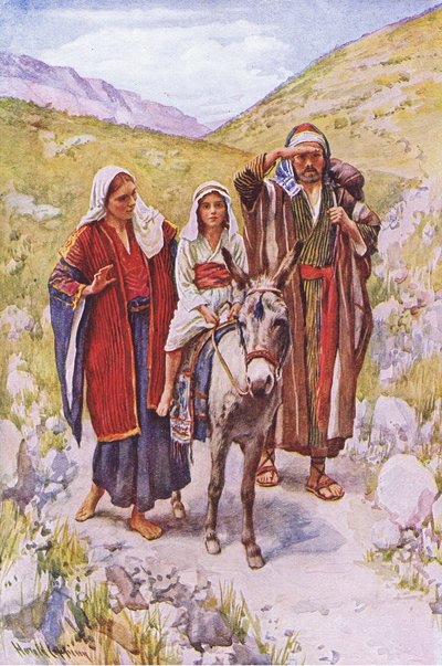 The return from Egypt, illustration from Harold Copping Pictures: The Crown Series, c.1920s by Harold Copping
