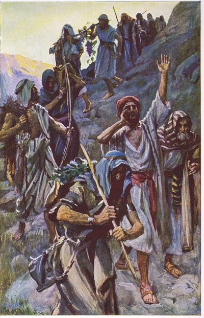 The Return of the Spies (Illustration from Pictures That Teach The Crown Series, 1920) by Harold Copping