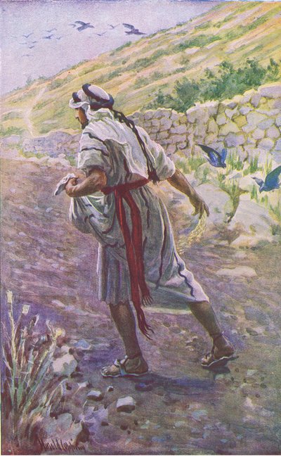 The sower, illustration from Harold Copping Pictures: The Crown Series, c.1920s by Harold Copping