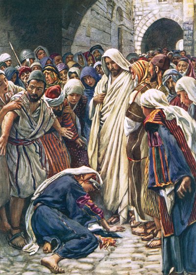 The Woman Who Touched the Hem of His Garment by Harold Copping