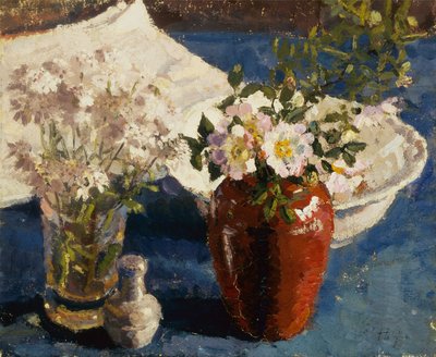 Still Life with Flowers in a Vase by Harold Gilman